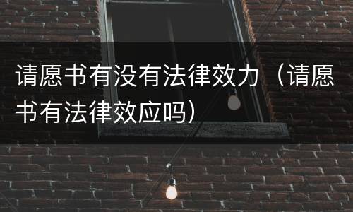 请愿书有没有法律效力(请愿书有法律效应吗)