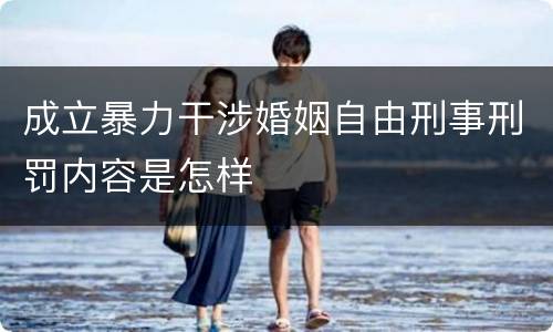 成立暴力干涉婚姻自由刑事刑罚内容是怎样