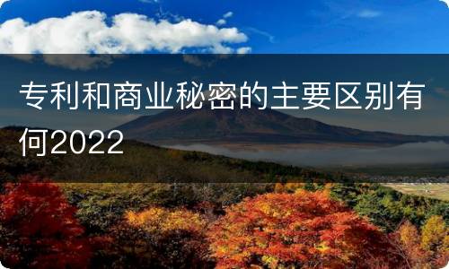 专利和商业秘密的主要区别有何2022