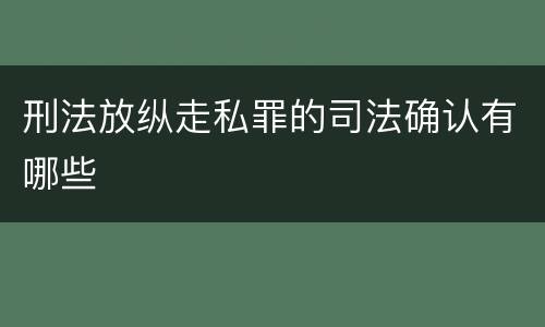 刑法放纵走私罪的司法确认有哪些
