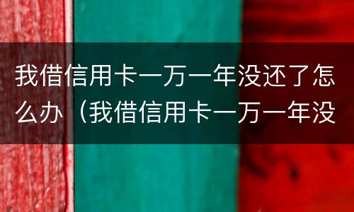 我借信用卡一万一年没还了怎么办（我借信用卡一万一年没还了怎么办呢）
