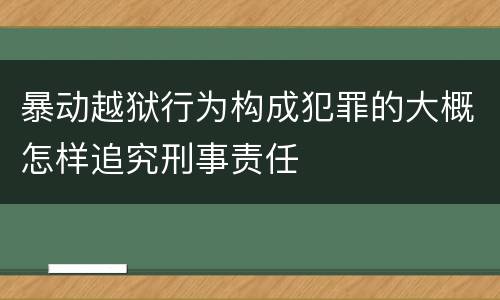 暴动越狱行为构成犯罪的大概怎样追究刑事责任