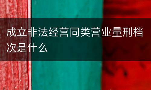 成立非法经营同类营业量刑档次是什么