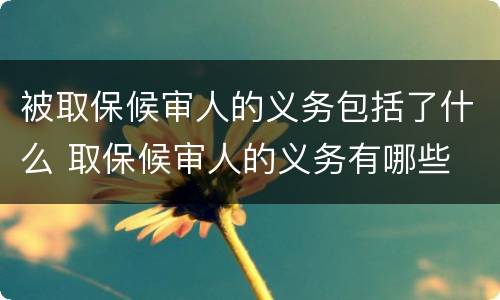 被取保候审人的义务包括了什么 取保候审人的义务有哪些