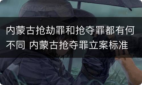 内蒙古抢劫罪和抢夺罪都有何不同 内蒙古抢夺罪立案标准