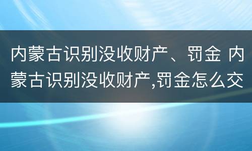 内蒙古识别没收财产、罚金 内蒙古识别没收财产,罚金怎么交