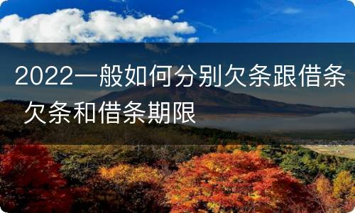 2022一般如何分别欠条跟借条 欠条和借条期限