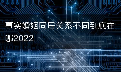 事实婚姻同居关系不同到底在哪2022