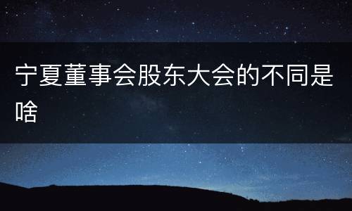 宁夏董事会股东大会的不同是啥