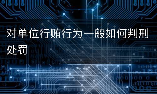 对单位行贿行为一般如何判刑处罚