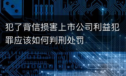 犯了背信损害上市公司利益犯罪应该如何判刑处罚