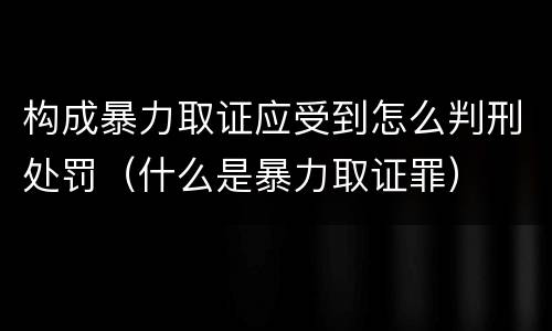 构成暴力取证应受到怎么判刑处罚（什么是暴力取证罪）