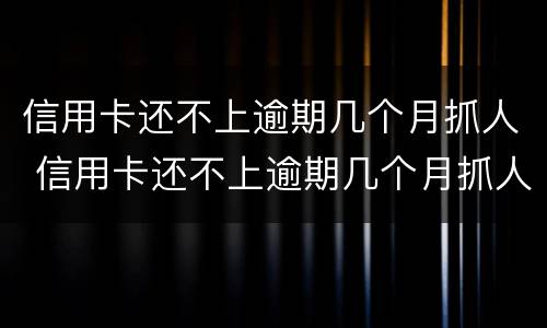 信用卡还不上逾期几个月抓人 信用卡还不上逾期几个月抓人有影响吗