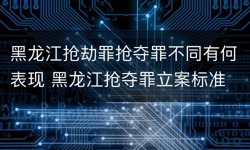 黑龙江抢劫罪抢夺罪不同有何表现 黑龙江抢夺罪立案标准