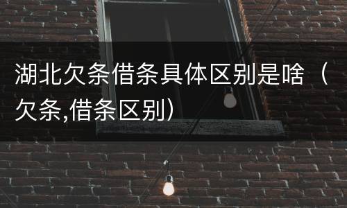湖北欠条借条具体区别是啥（欠条,借条区别）