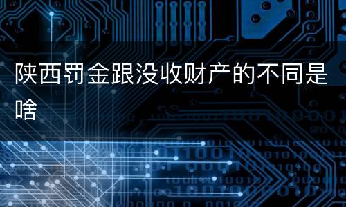 陕西罚金跟没收财产的不同是啥