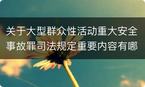 关于大型群众性活动重大安全事故罪司法规定重要内容有哪些