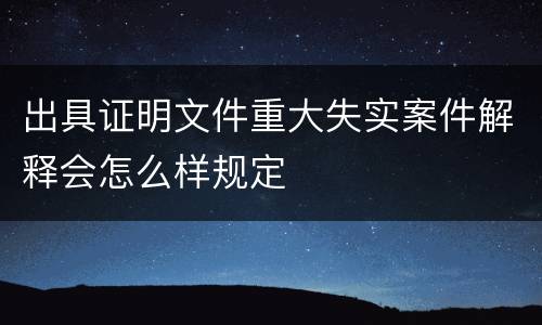 出具证明文件重大失实案件解释会怎么样规定