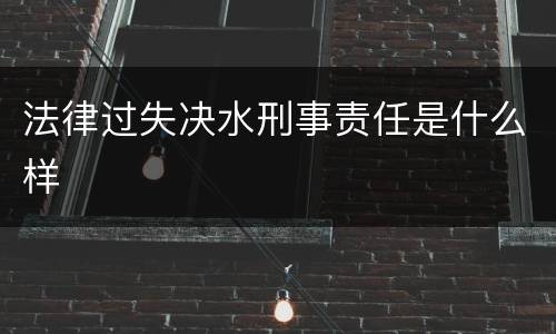 法律过失决水刑事责任是什么样