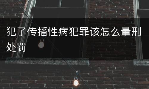 犯了传播性病犯罪该怎么量刑处罚