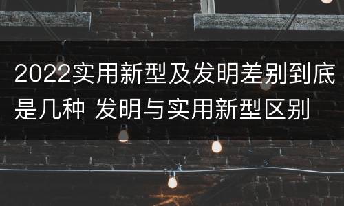 2022实用新型及发明差别到底是几种 发明与实用新型区别