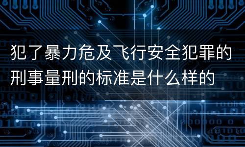 犯了暴力危及飞行安全犯罪的刑事量刑的标准是什么样的