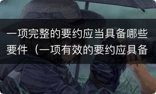 一项完整的要约应当具备哪些要件（一项有效的要约应具备的条件?）