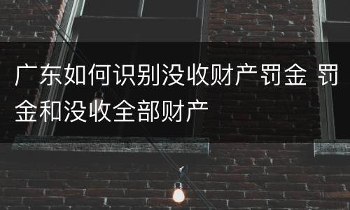 广东如何识别没收财产罚金 罚金和没收全部财产