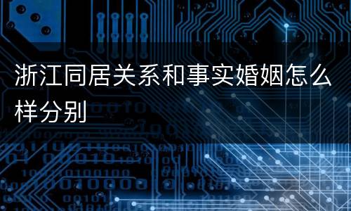 浙江同居关系和事实婚姻怎么样分别