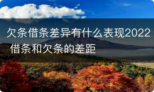 欠条借条差异有什么表现2022 借条和欠条的差距
