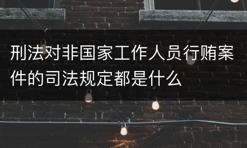 刑法对非国家工作人员行贿案件的司法规定都是什么