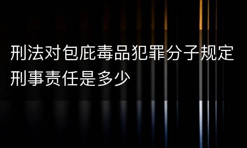 刑法对包庇毒品犯罪分子规定刑事责任是多少