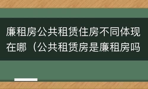 廉租房公共租赁住房不同体现在哪（公共租赁房是廉租房吗）