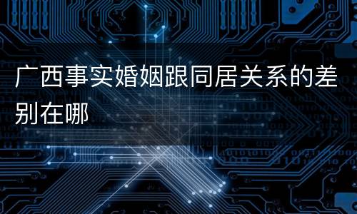广西事实婚姻跟同居关系的差别在哪