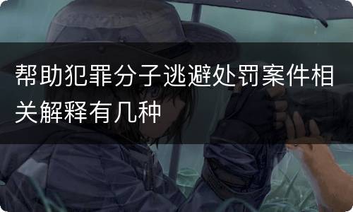 帮助犯罪分子逃避处罚案件相关解释有几种