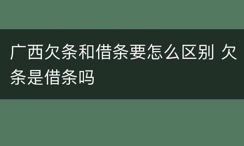 广西欠条和借条要怎么区别 欠条是借条吗