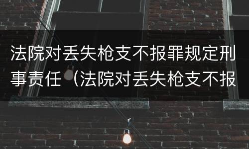 法院对丢失枪支不报罪规定刑事责任（法院对丢失枪支不报罪规定刑事责任的解释）