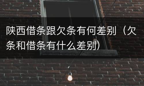 陕西借条跟欠条有何差别（欠条和借条有什么差别）