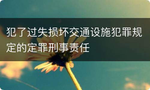 犯了过失损坏交通设施犯罪规定的定罪刑事责任