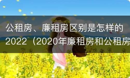 公租房、廉租房区别是怎样的2022（2020年廉租房和公租房的区别）