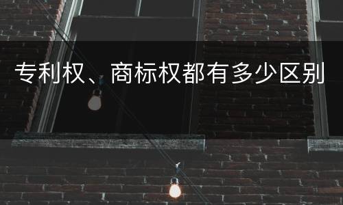 专利权、商标权都有多少区别
