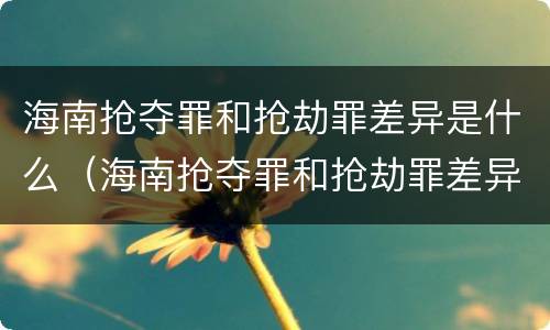 海南抢夺罪和抢劫罪差异是什么（海南抢夺罪和抢劫罪差异是什么原因）