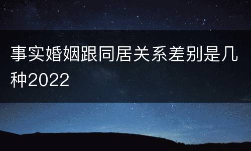 事实婚姻跟同居关系差别是几种2022