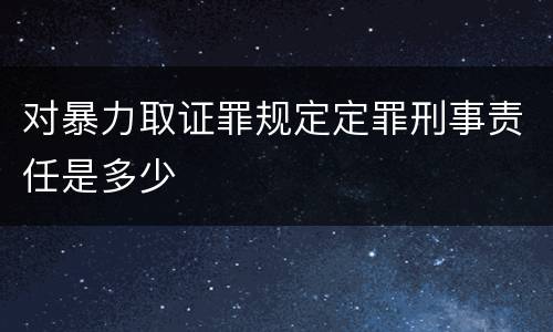 对暴力取证罪规定定罪刑事责任是多少