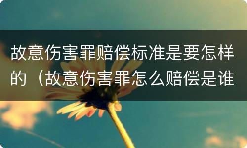 故意伤害罪赔偿标准是要怎样的（故意伤害罪怎么赔偿是谁赔偿）