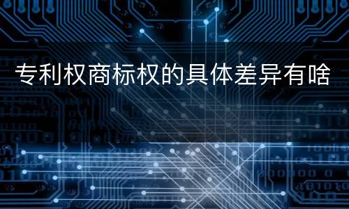 专利权商标权的具体差异有啥