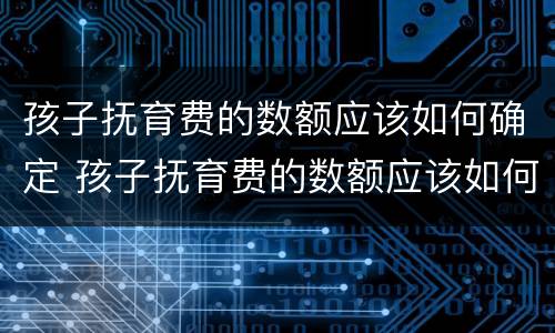 孩子抚育费的数额应该如何确定 孩子抚育费的数额应该如何确定标准