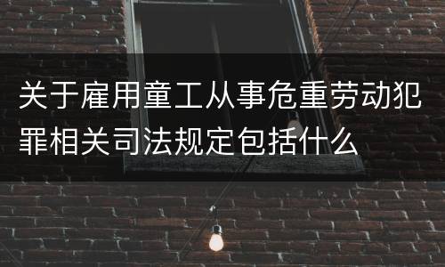 关于雇用童工从事危重劳动犯罪相关司法规定包括什么