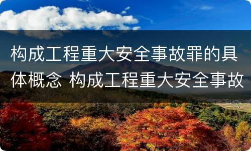 构成工程重大安全事故罪的具体概念 构成工程重大安全事故罪的具体概念是什么