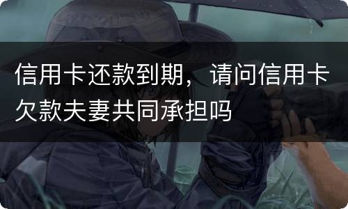 信用卡还款到期，请问信用卡欠款夫妻共同承担吗